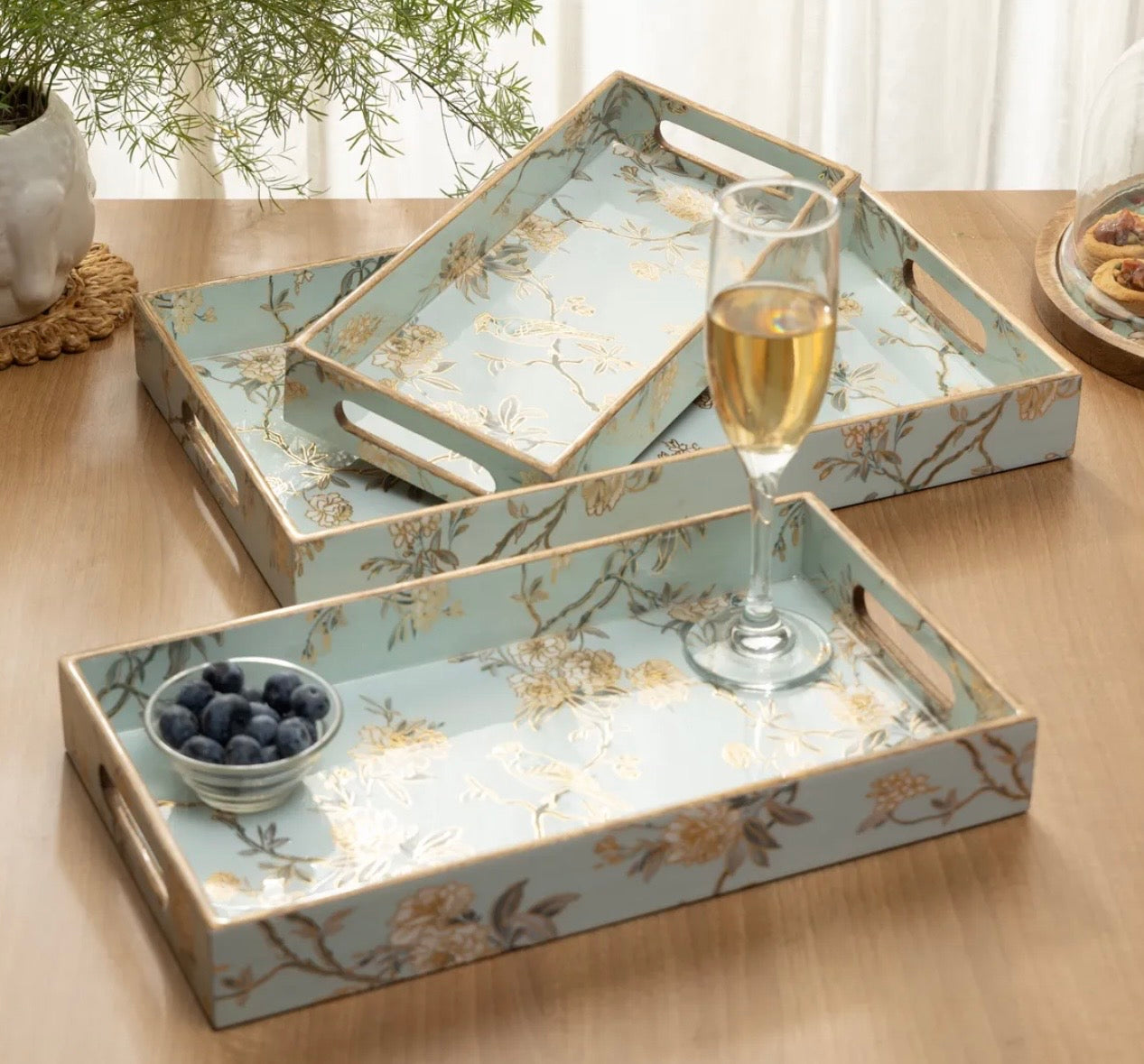 Mystic Rectangle Serving Tray Set
