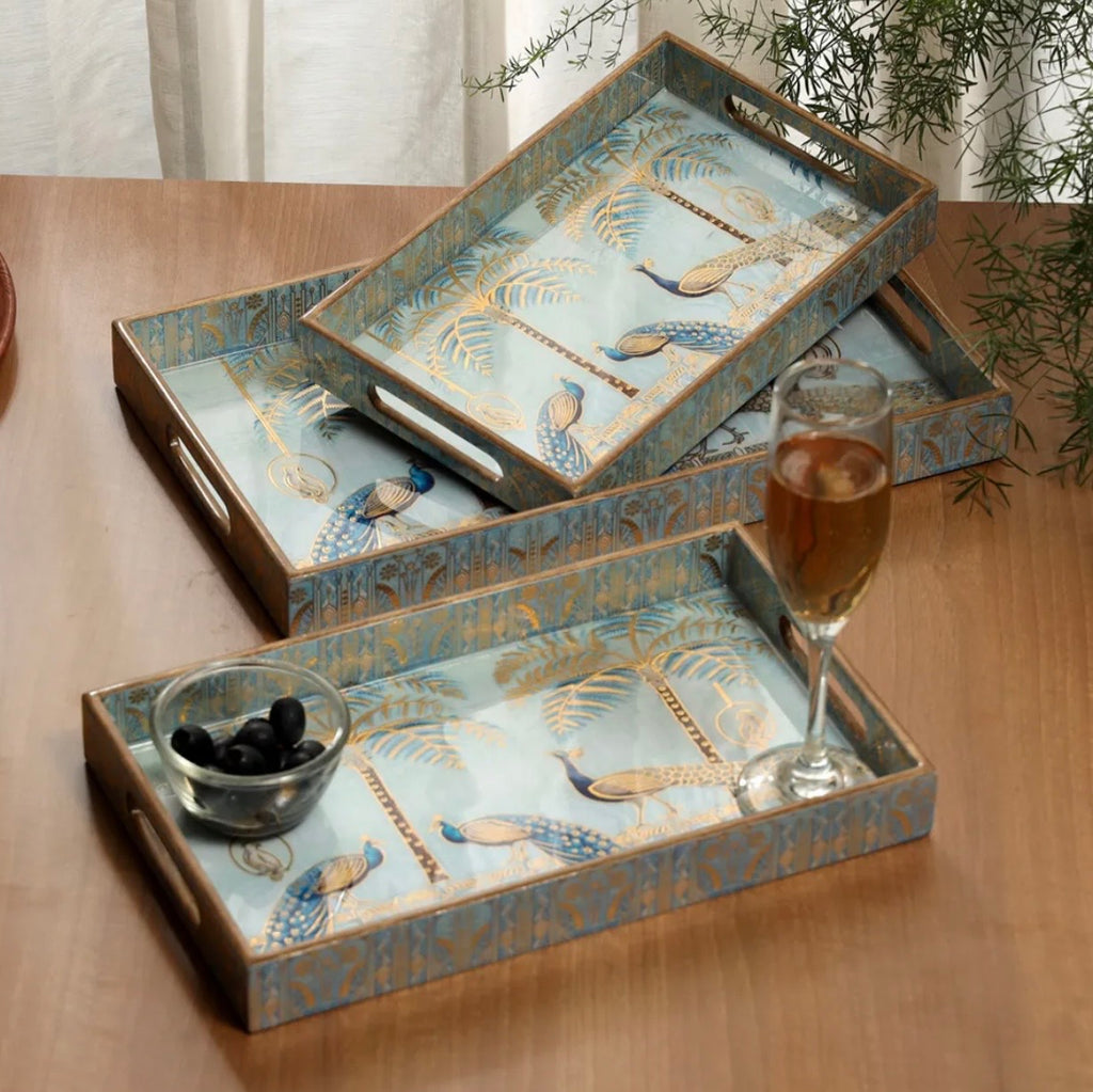 Mystic Rectangle Serving Tray Set