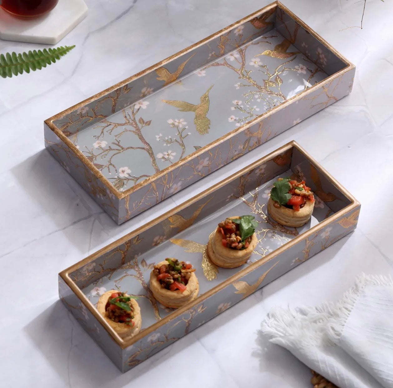 Mystic Rectangle Serving Tray Set