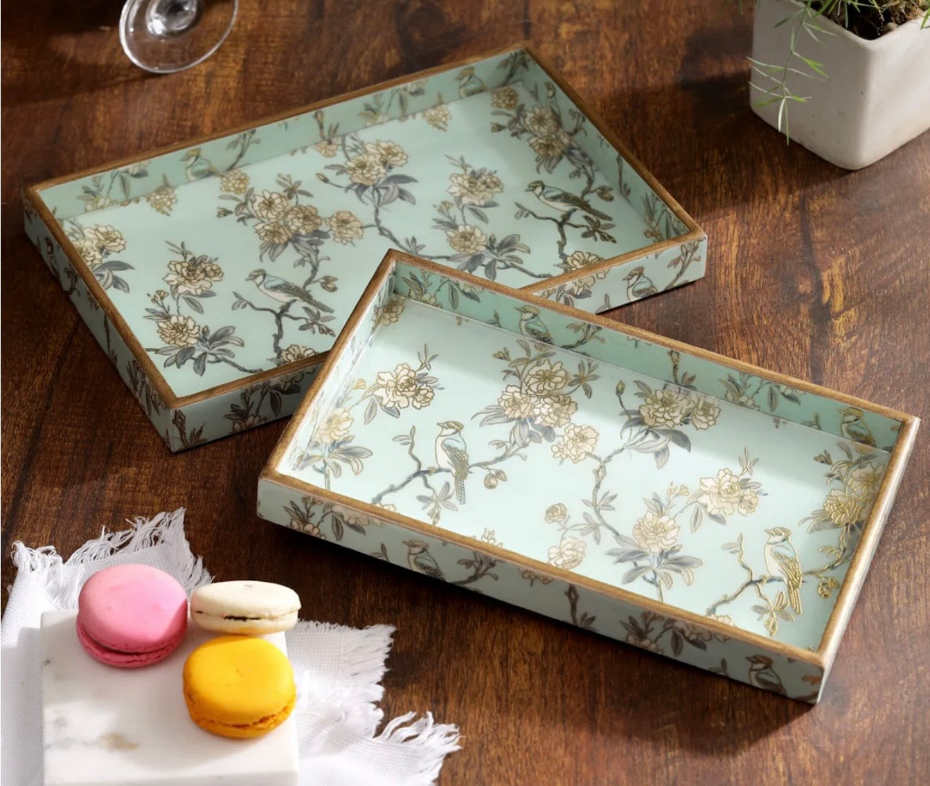 Mystic Rectangle Serving Tray Set