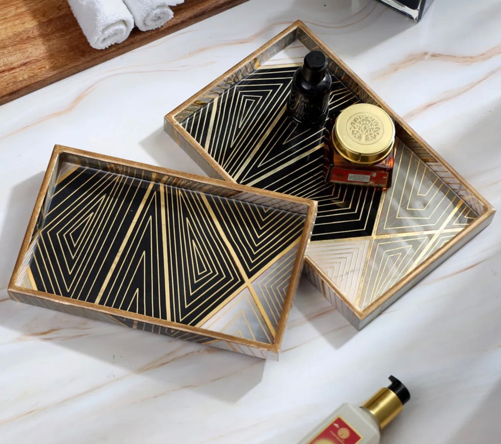 Mystic Rectangle Serving Tray Set