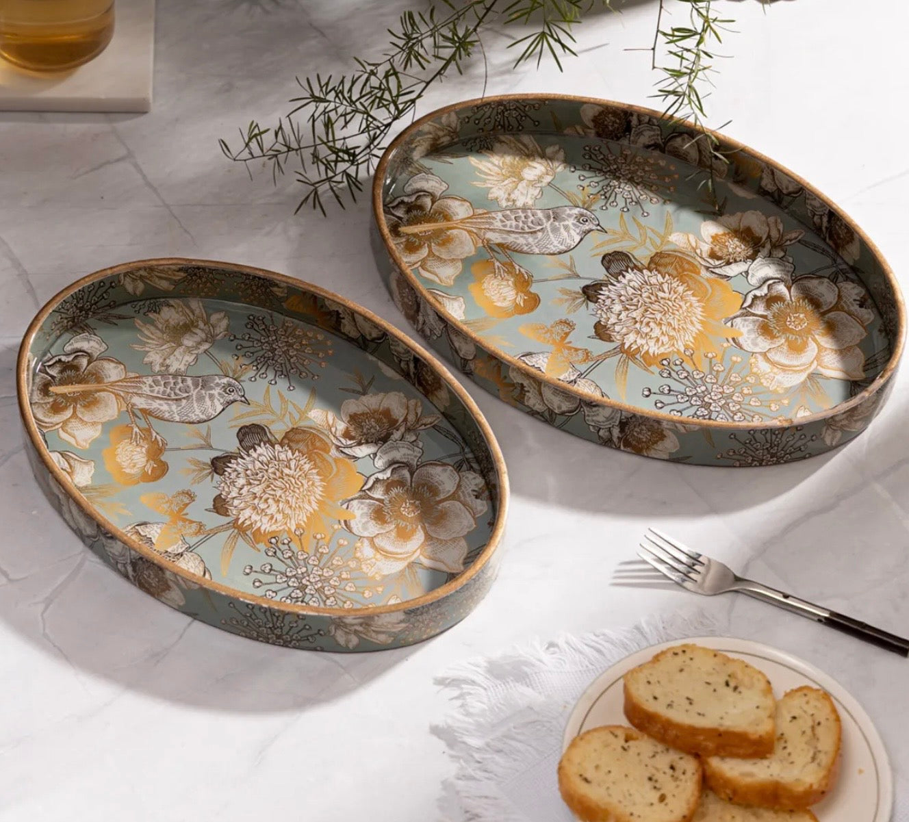 Mystic Oval Serving Tray Set