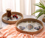 Mystic Woven Cane Tray Set