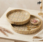 Wooden Round Tray sets