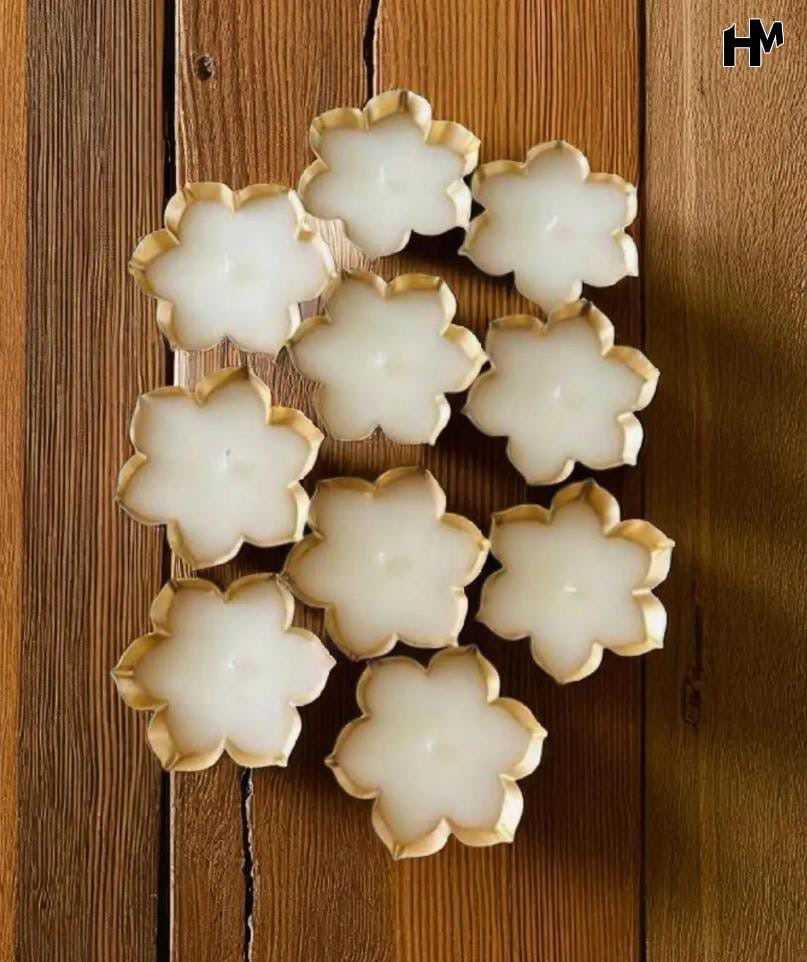 Floral Petal Decorative Candles – Pack of 10