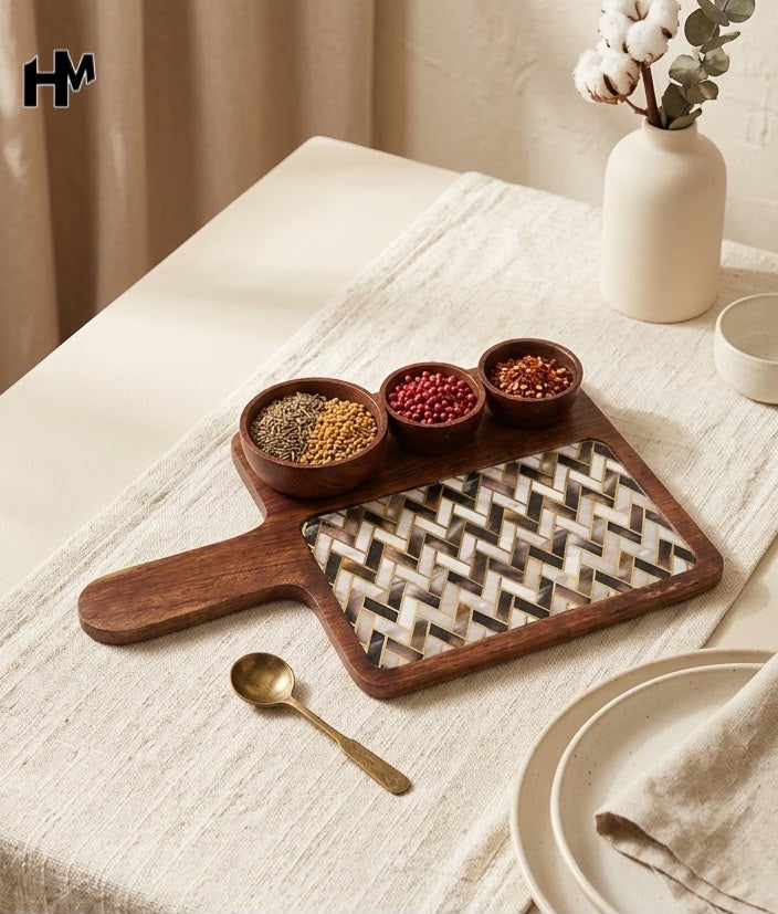 Mangowood Three Bowl Platters
