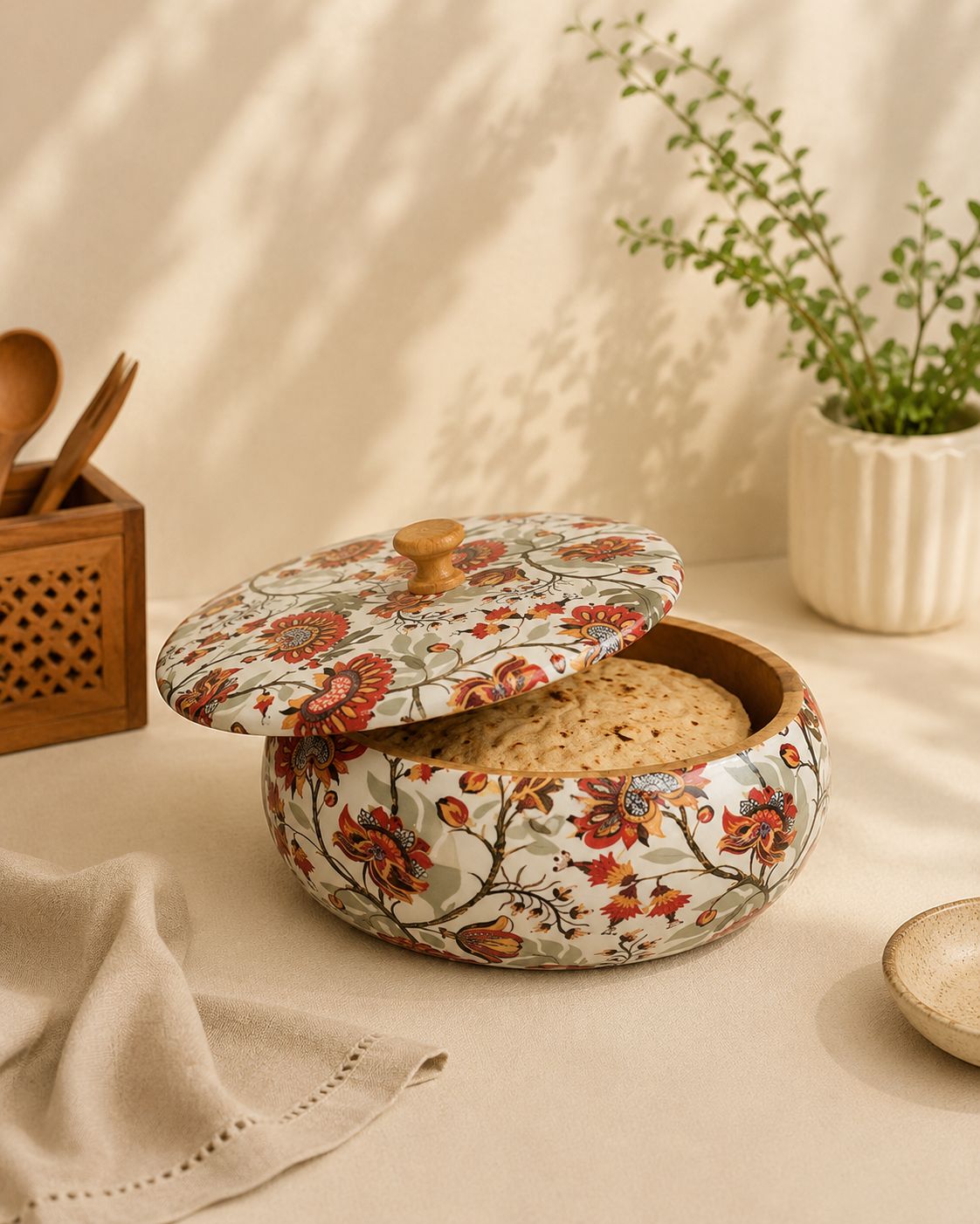 Artisan Mango Wood Roti Box