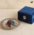German Silver Stone studded Tortoise