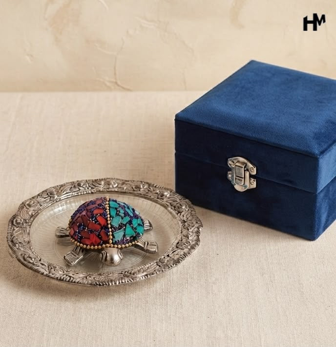 German Silver Stone studded Tortoise