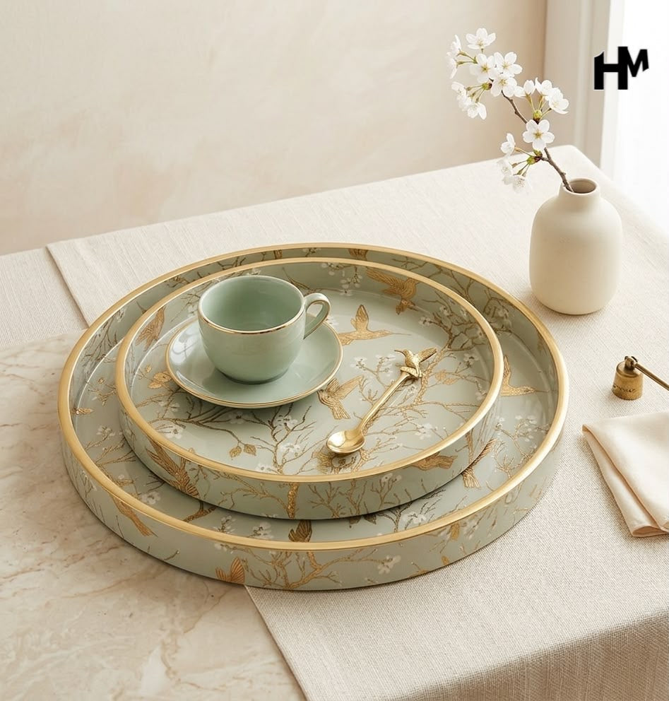 Wooden Round Tray sets
