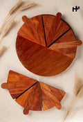 Sheesham Wood Pizza Slice Serving Board Set