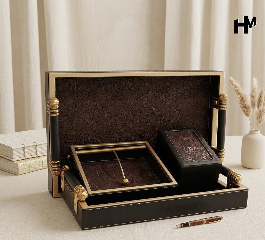 Etched Leatherite Tray Combo
