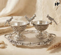 Mughal Art Peacock Bowl & Tray Set