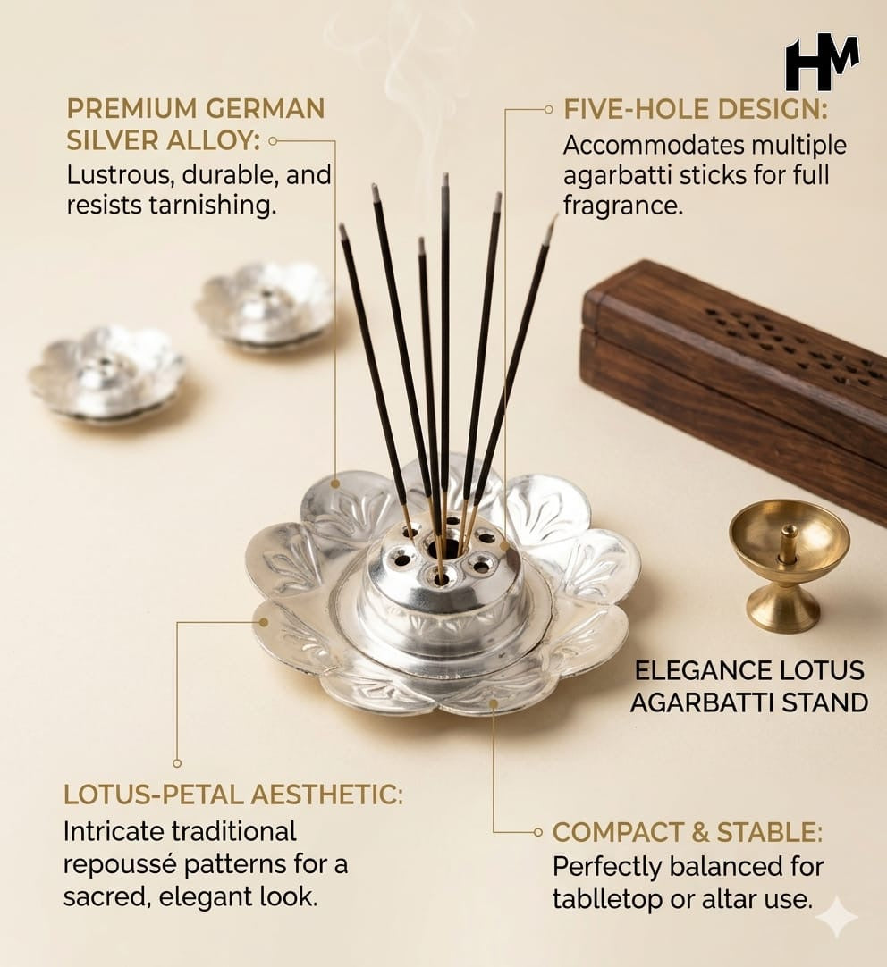 German Silver Agarbatti stand - Pack of 10