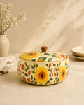 Sunflower Delight Mango wood Roti Box