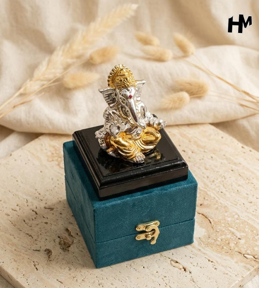 Divine Ganesha Blessings Idol with Velvet Gift Box