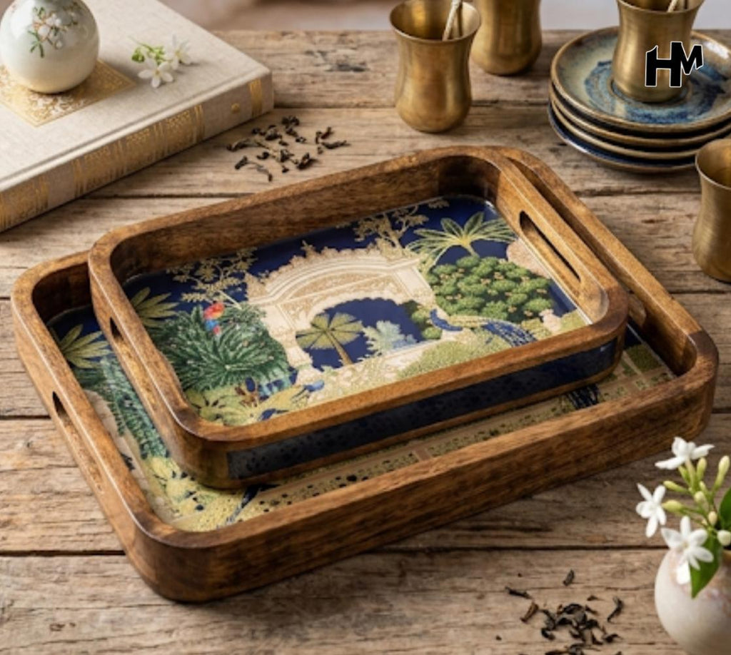 Heritage Mangowood Tray Set (Set of 2)