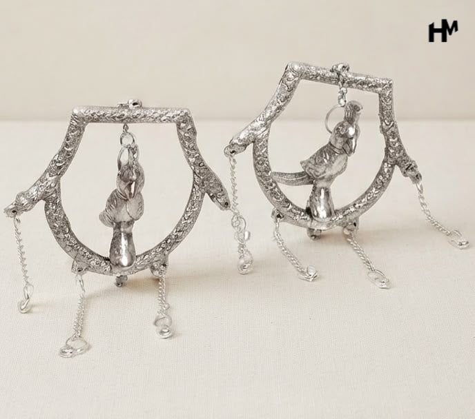 German Silver Parrot Hangings - Pack of 10