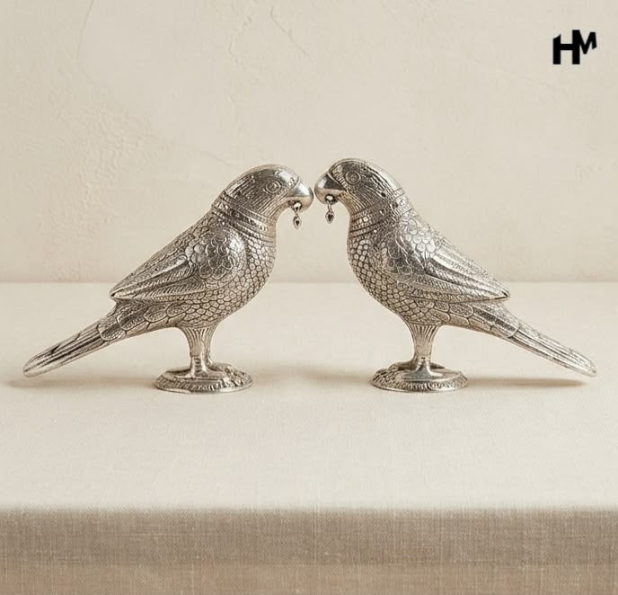 German Silver Parrot Pair