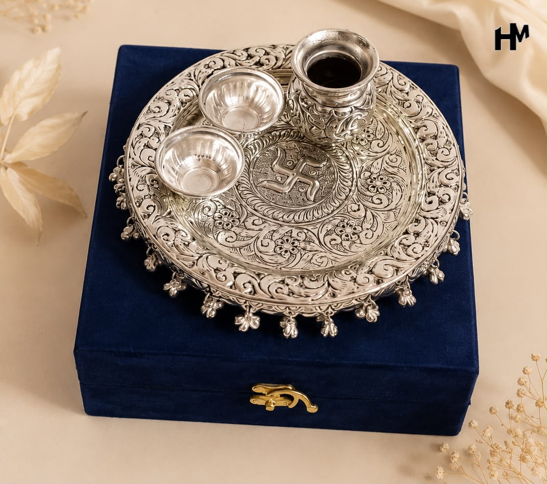German Silver Pooja Thali set